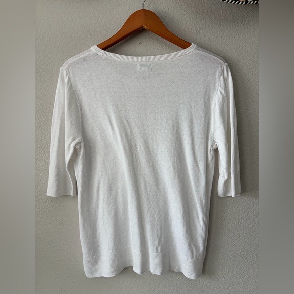 J. Crew Linen Viscose Blend Short Sleeve Top White Women’s Medium - Picture 6 of 10